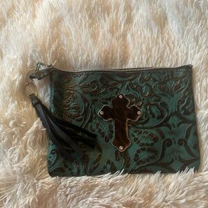 Turquoise leather bag